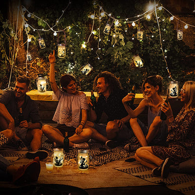 مصباح LED خارجي على شكل جرة زجاجية مثلجة من Solar Creative Fairy 