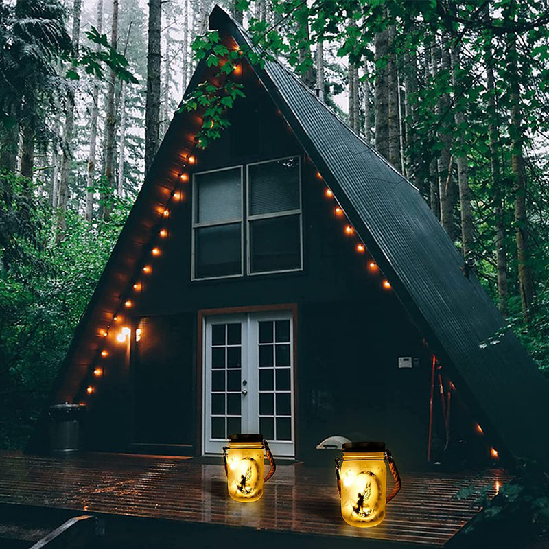 مصباح LED خارجي على شكل جرة زجاجية مثلجة من Solar Creative Fairy 