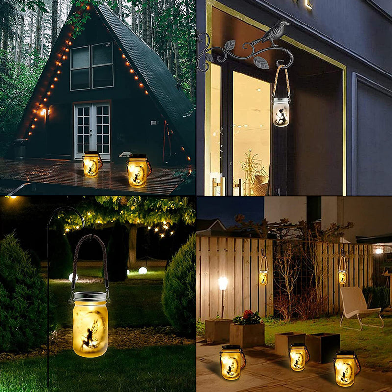 مصباح LED خارجي على شكل جرة زجاجية مثلجة من Solar Creative Fairy 