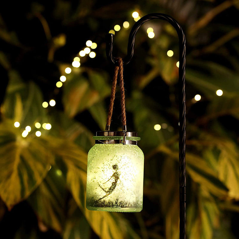 مصباح LED خارجي على شكل جرة زجاجية مثلجة من Solar Creative Fairy 
