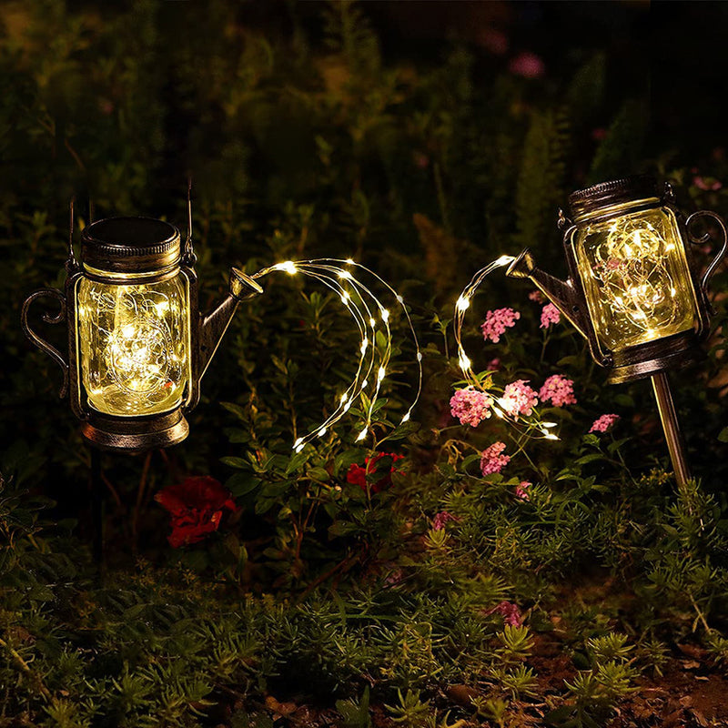 مصباح LED خارجي على شكل جرة زجاجية مثلجة من Solar Creative Fairy 