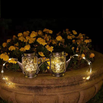 مصباح LED خارجي على شكل جرة زجاجية مثلجة من Solar Creative Fairy 