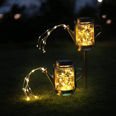 مصباح LED خارجي على شكل جرة زجاجية مثلجة من Solar Creative Fairy 