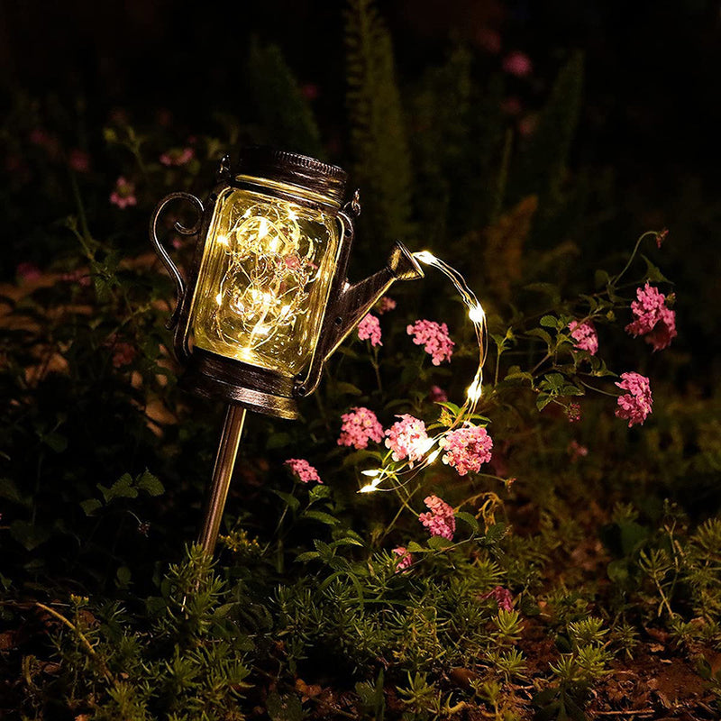 مصباح LED خارجي على شكل جرة زجاجية مثلجة من Solar Creative Fairy 