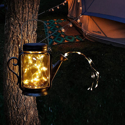 مصباح LED خارجي على شكل جرة زجاجية مثلجة من Solar Creative Fairy 