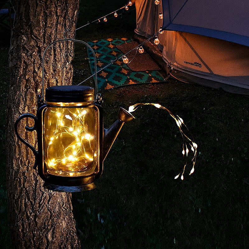 مصباح LED خارجي على شكل جرة زجاجية مثلجة من Solar Creative Fairy 