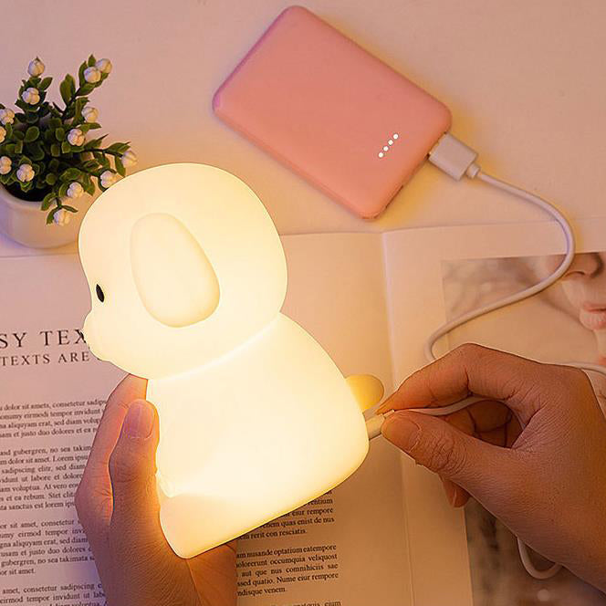 Lampe de table LED Creative Silicone Puppy Night Light 