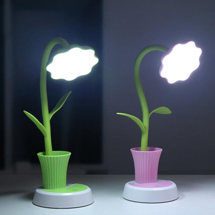 Creative Sun Flower Pen Holder Design LED Table Lamp