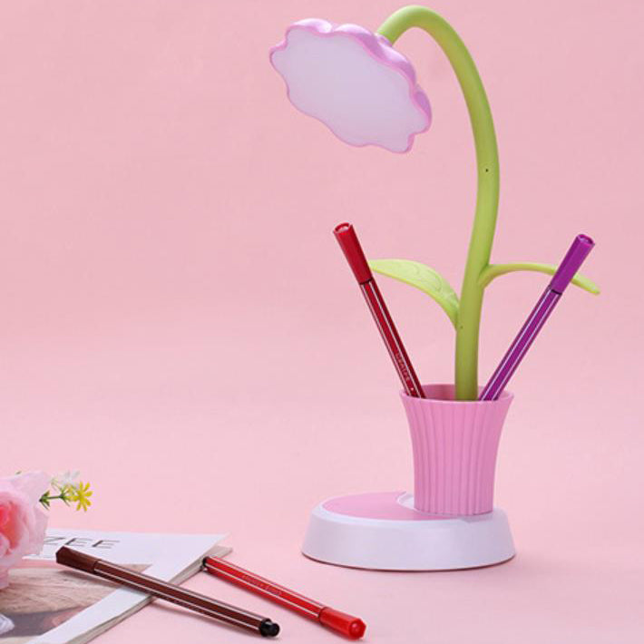 Creative Sun Flower Pen Holder Design LED Table Lamp