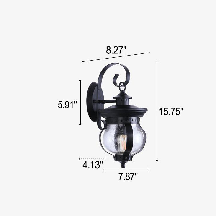 Waterproof Creative Curved Glass Shade LED Outdoor Wall Sconce Lamp