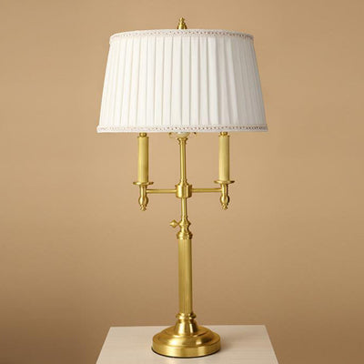 Full Copper Retro Pleated Fabric Lampshade 1-Light Table Lamp