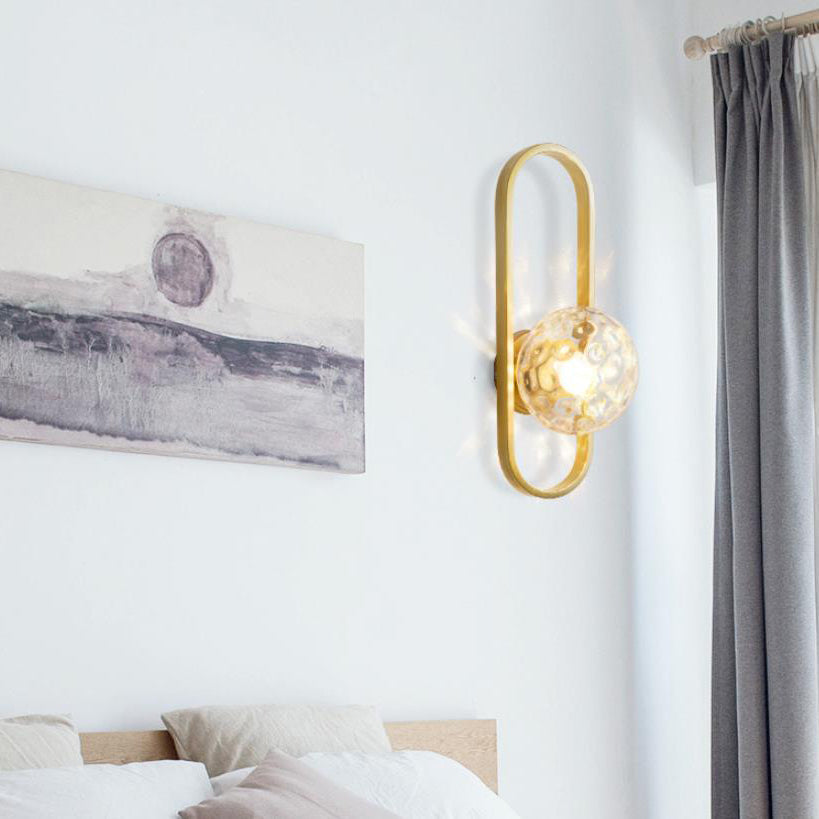 Lámpara de Aplique de Pared de 1 Luz con Diseño Nórdico Simple de Anillo Ovalado 