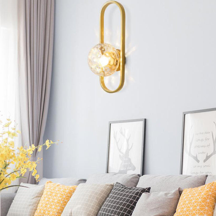 Lámpara de Aplique de Pared de 1 Luz con Diseño Nórdico Simple de Anillo Ovalado 