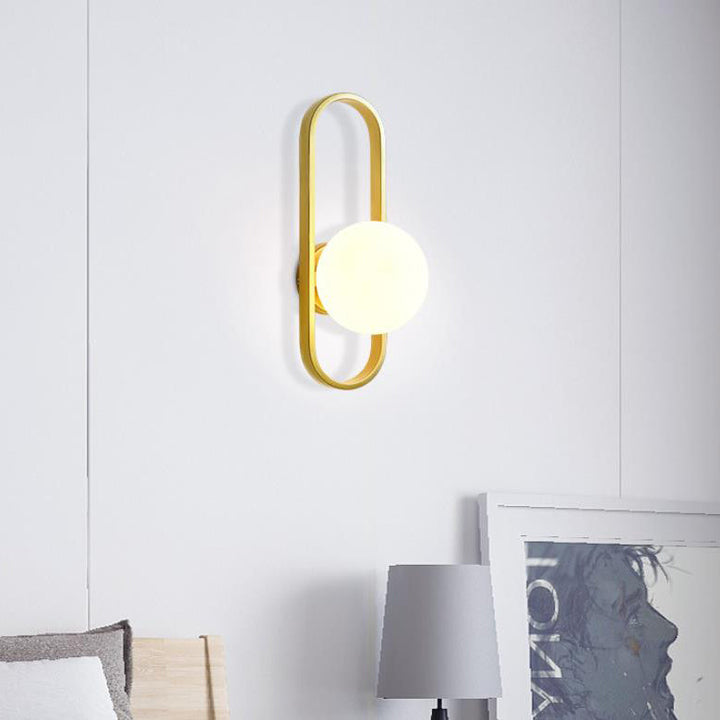 Lámpara de Aplique de Pared de 1 Luz con Diseño Nórdico Simple de Anillo Ovalado 