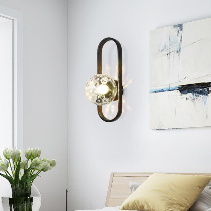 Lámpara de Aplique de Pared de 1 Luz con Diseño Nórdico Simple de Anillo Ovalado 