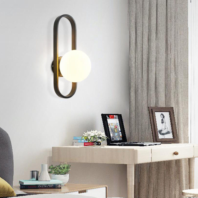 Lámpara de Aplique de Pared de 1 Luz con Diseño Nórdico Simple de Anillo Ovalado 