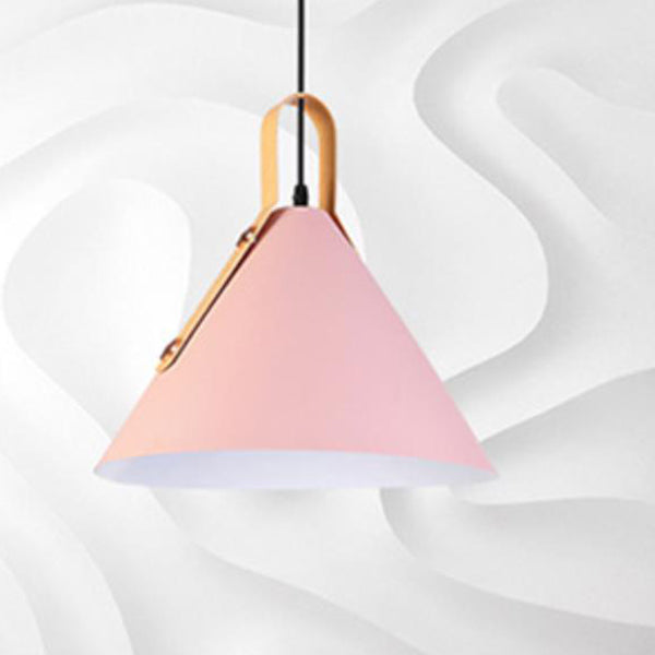 Nordic Minimalist Macaron Color Cone 1-Light Pendant Light