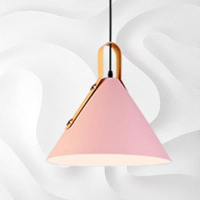 Nordic Minimalist Macaron Color Cone 1-Light Pendant Light