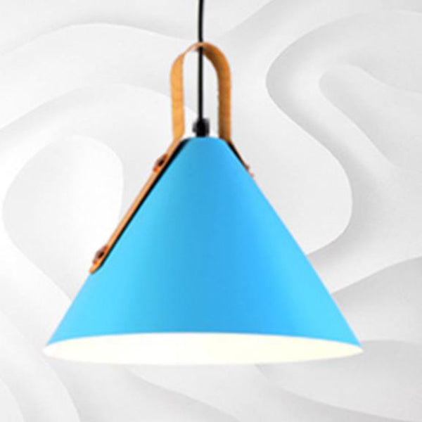 Nordic Minimalist Macaron Color Cone 1-Light Pendant Light