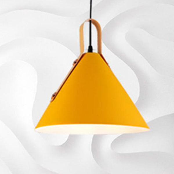 Nordic Minimalist Macaron Color Cone 1-Light Pendant Light