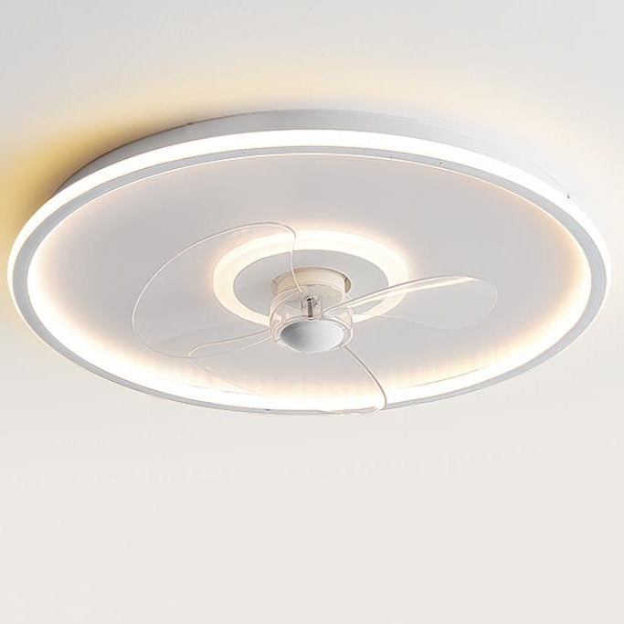 Modern Acrylic Round Minimalistic LED Flush Mount Fan Light