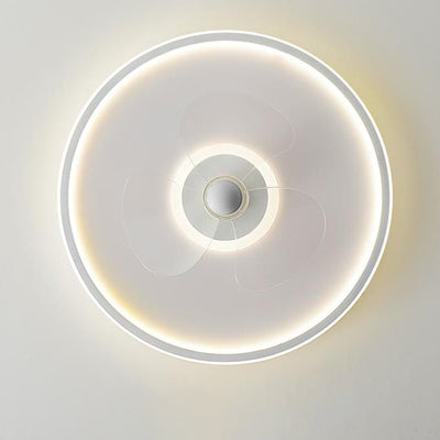 Modern Acrylic Round Minimalistic LED Flush Mount Fan Light