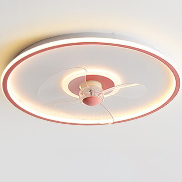 Modern Acrylic Round Minimalistic LED Flush Mount Fan Light