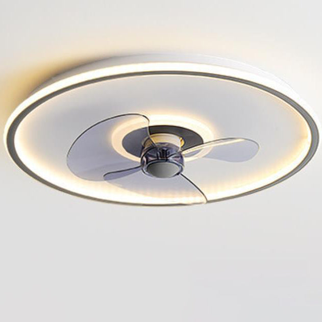 Modern Acrylic Round Minimalistic LED Flush Mount Fan Light