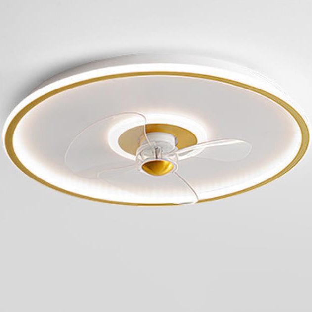Modern Acrylic Round Minimalistic LED Flush Mount Fan Light
