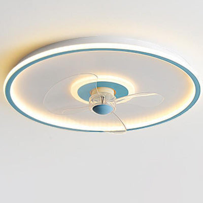 Modern Acrylic Round Minimalistic LED Flush Mount Fan Light