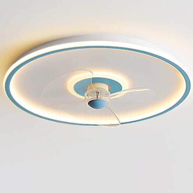 Modern Acrylic Round Minimalistic LED Flush Mount Fan Light