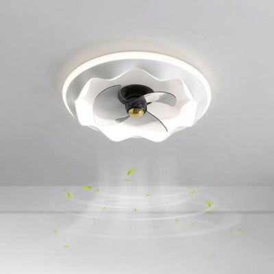 Modern Creative Round Wave LED Flush Mount Ceiling Fan Light