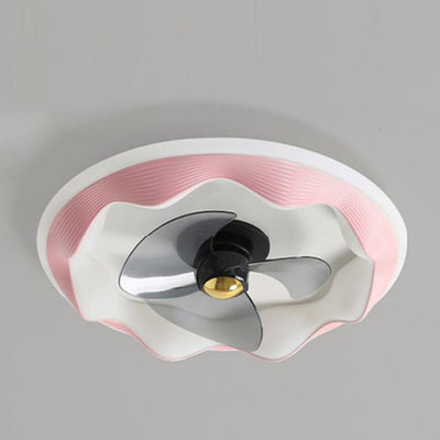 Modern Creative Round Wave LED Flush Mount Ceiling Fan Light