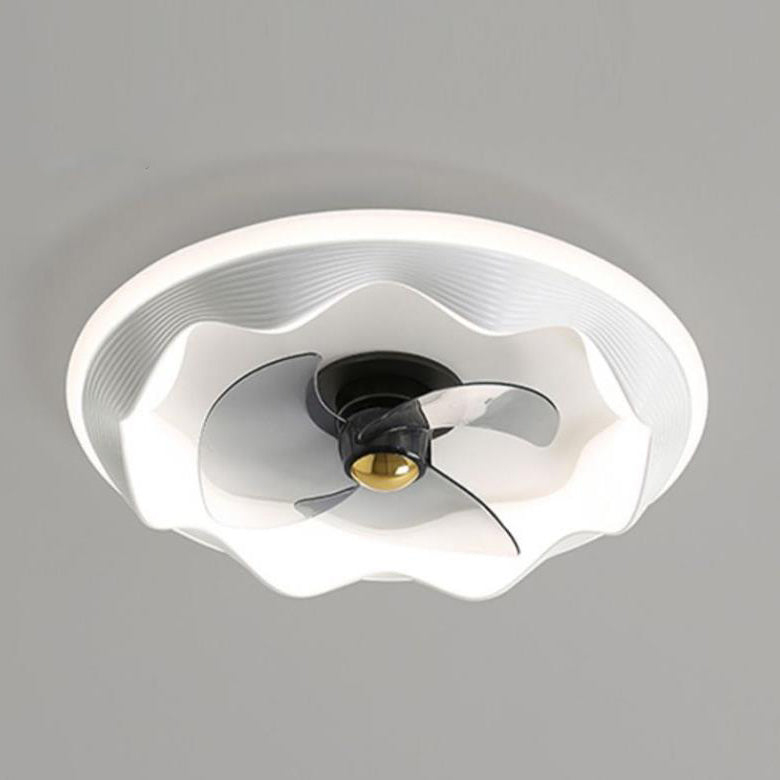 Modern Creative Round Wave LED Flush Mount Ceiling Fan Light