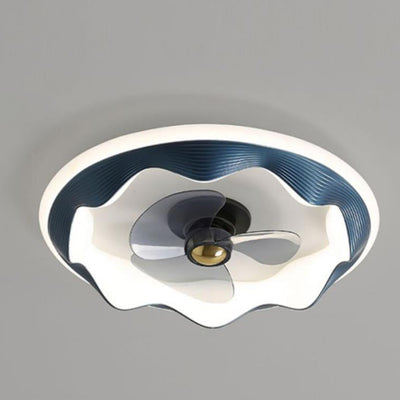 Modern Creative Round Wave LED Flush Mount Ceiling Fan Light