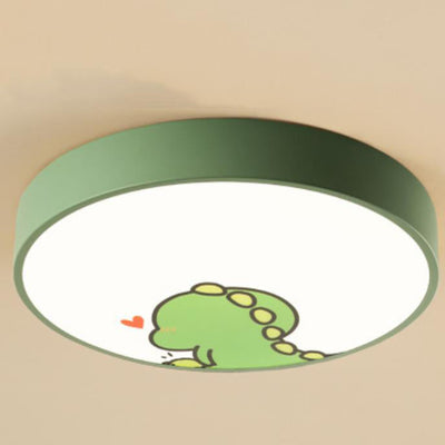 Cartoon Creative Colorful Round Children LED Flush Mount Ceiling Light