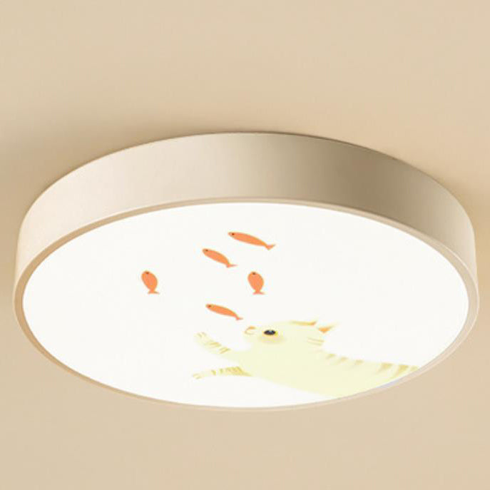 Cartoon Creative Colorful Round Children LED Flush Mount Ceiling Light