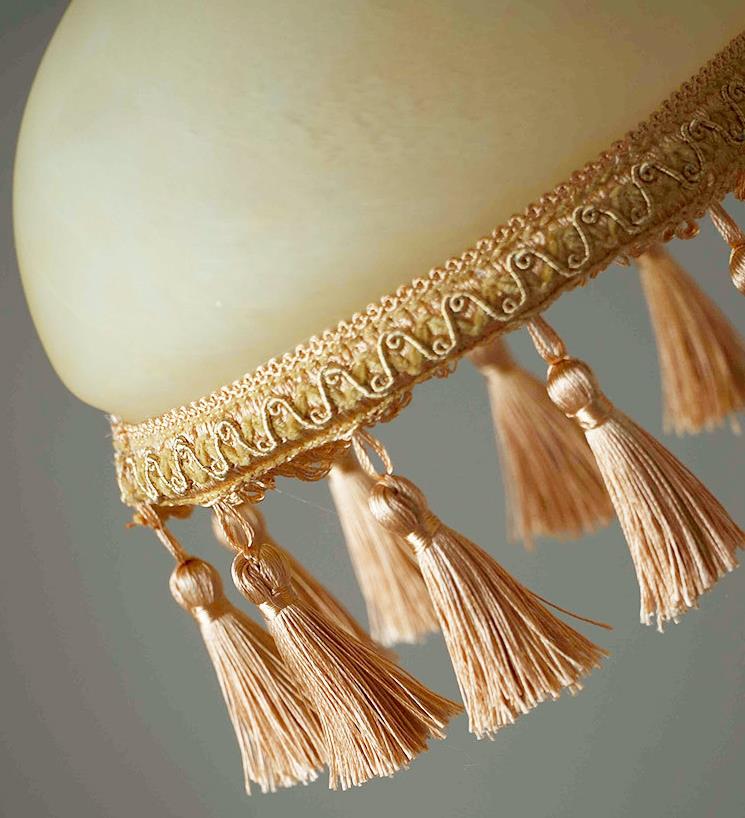 Lámpara colgante de 1 luz de cobre completo con borla vintage francesa 