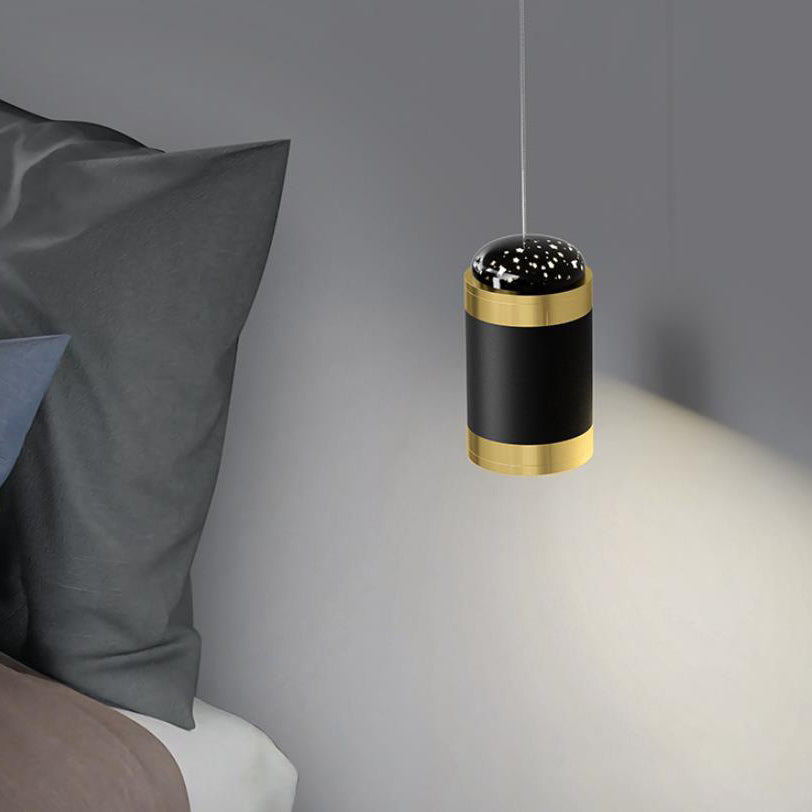 Modern Creative Iron Acrylic Cylindrical Starry Projection LED Pendant Light
