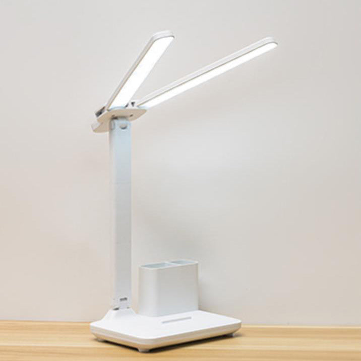 Lampe de Table LED à Double Tête Créative avec Protection des Yeux et Angle Réglable 