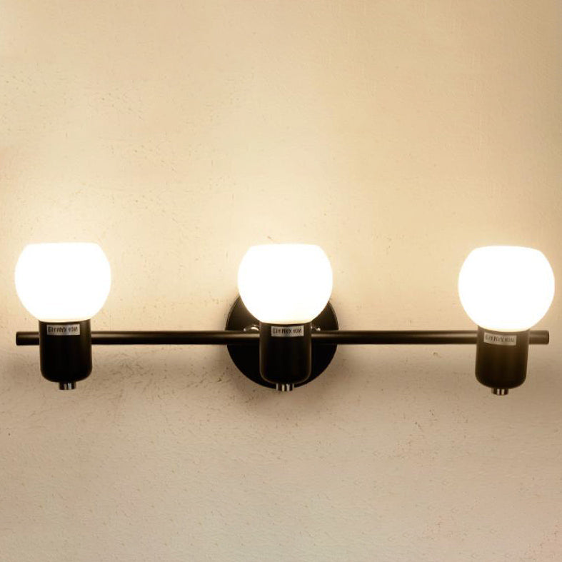 Vintage Weißes Glas Kuppel Schminklicht 2/3 Licht Wandleuchte 
