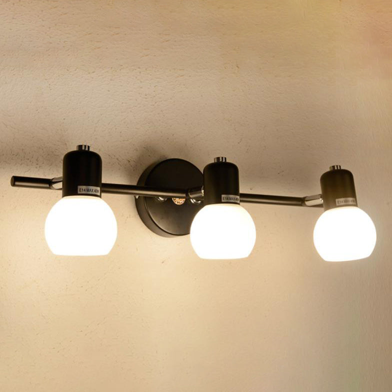 Vintage Weißes Glas Kuppel Schminklicht 2/3 Licht Wandleuchte 