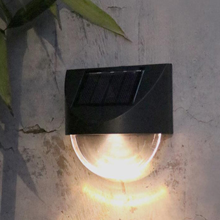 Außen Solar quadratische halbrunde Acryl wasserdichte Patio Zaun Wand Wandleuchte 