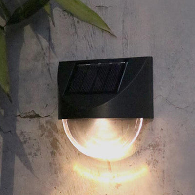 Outdoor Solar Square Half Round Acrylic Waterproof Patio Fence Wall Sconce Lamp