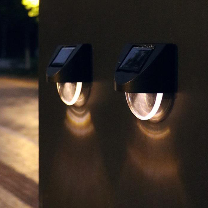 Außen Solar quadratische halbrunde Acryl wasserdichte Patio Zaun Wand Wandleuchte 