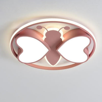 Creative Cartoon Butterfly Round LED  Flush Mount Ceiling Light