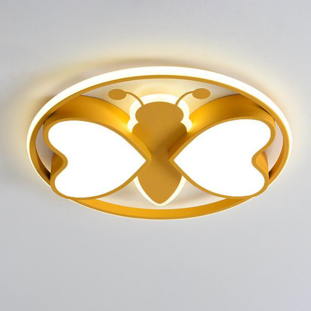 Creative Cartoon Butterfly Round LED  Flush Mount Ceiling Light