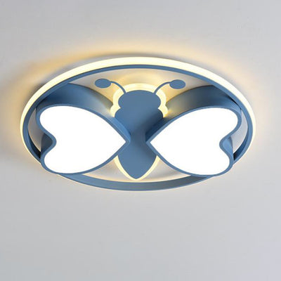 Creative Cartoon Butterfly Round LED  Flush Mount Ceiling Light