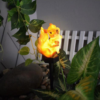 Solar Cute Squirrel Resin Outdoor Patio LED Ground Insert Path Light