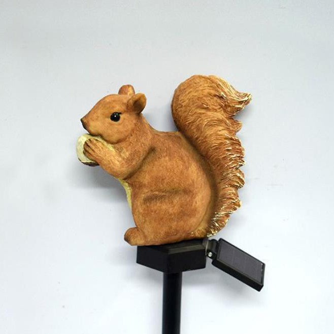 Solar Cute Squirrel Resin Outdoor Patio LED Ground Insert Path Light